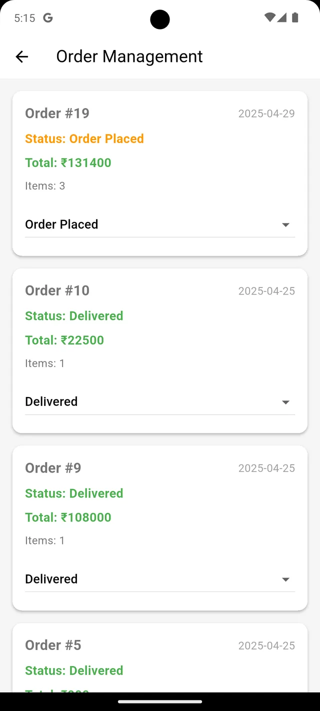 GK Store — Admin Order