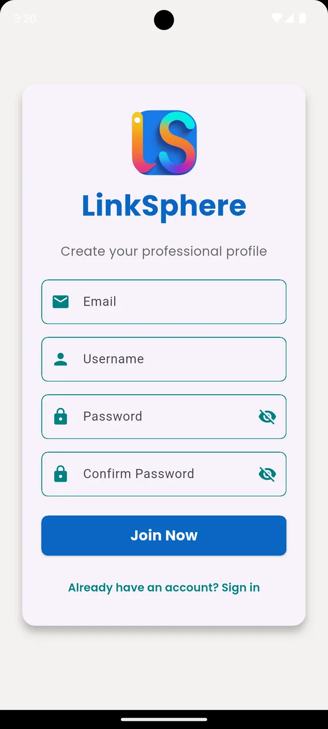 LinkSphere — Signup